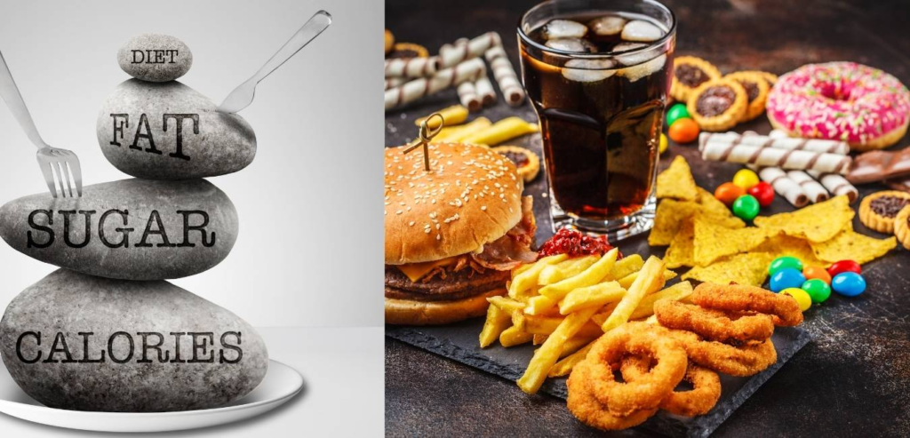 Healthy meal with fresh ingredients to encourage limiting processed foods and sugar for better lifestyle habits
